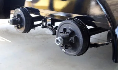 Trailer axle, hub and brake components